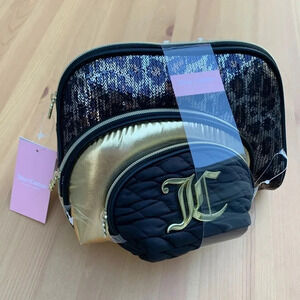 **NEW Juicy Couture 3pc Sequin Cosmetic Bags